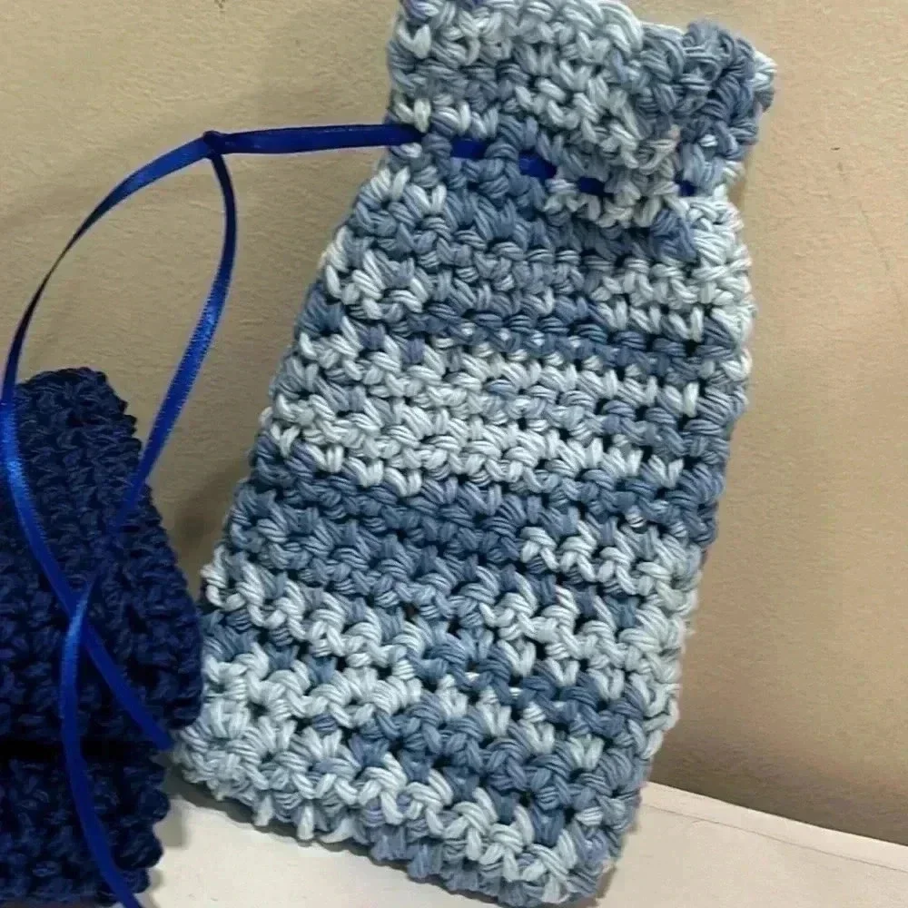 100% Cotton Handmade Washcloth & Soap Saver